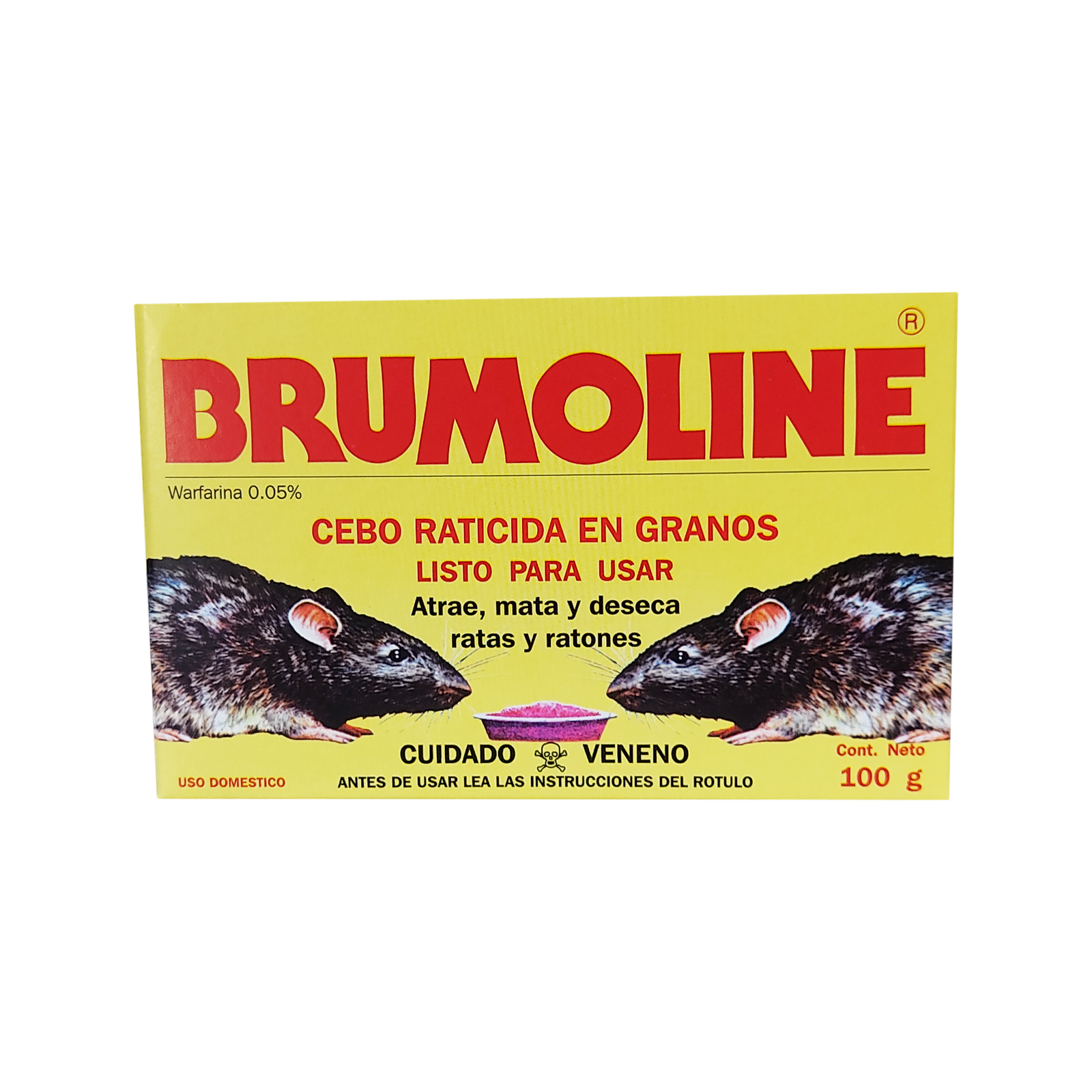 Cebo raticida en granos